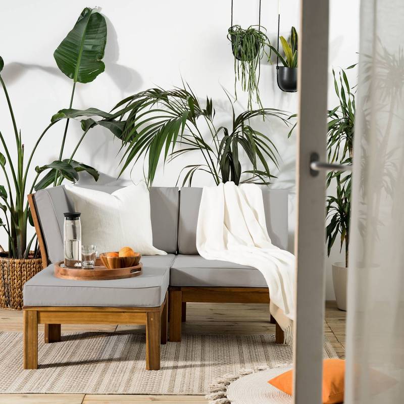 home24 Loungesessel 60 x 73 x 71cm Braun/Grau/Hellgrau von home24