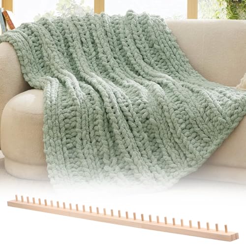 BUTORY 46 -Zoll klobig Strickdecke Deckenmaschine Faltbare hölzerne klobige Webrahmen DIY Handstrick -Werkzeug für Anfängerhandwerk von BUTORY