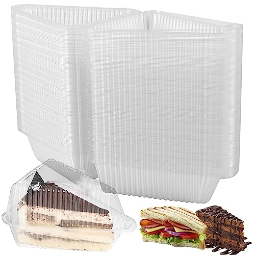 BUTORY A 150 Stück Kuchenscheibe Container transparent Dreieck Dessertdose wiederverwendbar Verpackung Box Kunststoff Käse Schaum aus Kunststoff (Sandwich) von BUTORY