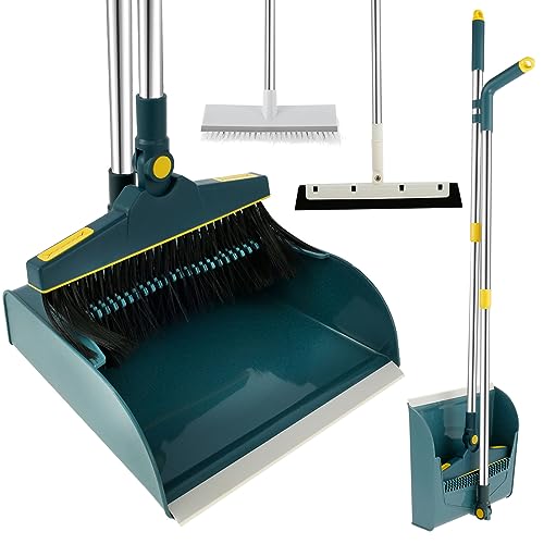 BUTORY Besen Und Kehrschaufel Set 4tlg mit Stiel 180° Drehbar verlängerbarer Besen Kehrschaufel Set mit Kammzähne Mit Langem Ausziehbarem Griff Aufrecht für Haushaltsreinigung,Bodenreinigung BUTORY Besen Und Kehrschaufel Set 4tlg mit Stiel 180° Drehbar verlängerbarer Besen Kehrschaufel Set mit Kammzähne Mit Langem Ausziehbarem Griff Aufrecht für Haushaltsreinigung,Bodenreinigung von BUTORY