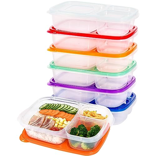 BUTORY Brotdose 7 stück Box Kinder Lunchbox mit 3 Fächern Brotdose Kinder BPA Frei für Mittagessen oder Snacks in der Schule, Kindergarten, Unterwegs von BUTORY