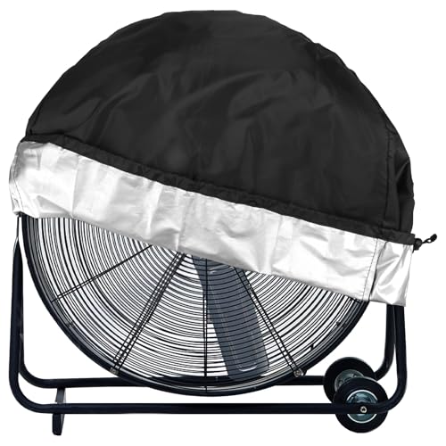 BUTORY Industrielle Elektrische Lüfterabdeckung Elektrische Ventilatorabdeckung Wasserdichtes Oxford Gewebe Ventilator Staubschutz Staub-und-UV beständig Verstellbarer Kordelzug(61CM) von BUTORY