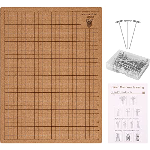 BUTORY Macrame Board Mit Stiften 12×16 In Doppelseitiges Makramee Brett Zum Flechten Makramee ZubehöR Mit 50 Stahl T-Nadeln FüR Nadelspitze Oder HäKelarbeiten von BUTORY