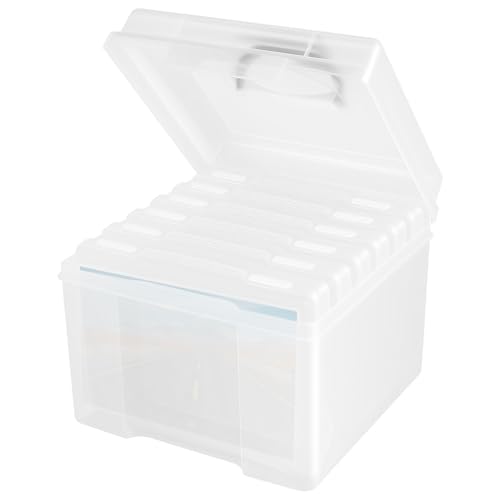 Fotospeicherbox Set großer Kapazitätsfoto -Hülle mit 6 Innenbehältern Clear Greeting Card Organizer Mehrzweckspeicherbox mit Deckel für Karten Bilder Stempel Bürovorräte(transparent) von BUTORY
