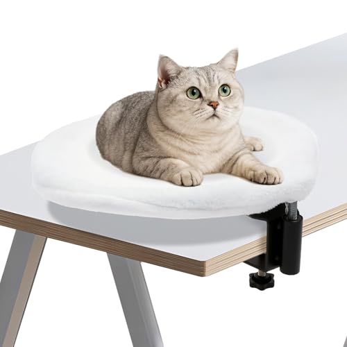 Katzenschreibtisch Bett weiß ergonomische Katzenschreibtisch Richtbetrieb 22 Pfund Platz sparende Kätzchen -Tisch -Hängematte für das Büro für Heimzimmer von BUTORY