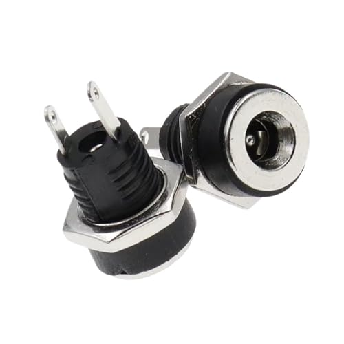 10 Teile/los DC-022B DC022B for Netzteil Jack Buchse Weiblich Panel Mount Stecker 5,5mm * 2,1mm/5,5mm * 2,5mm Runde Gewinde 2Pin(5.5x2.5mm) von BUTPDYPEP