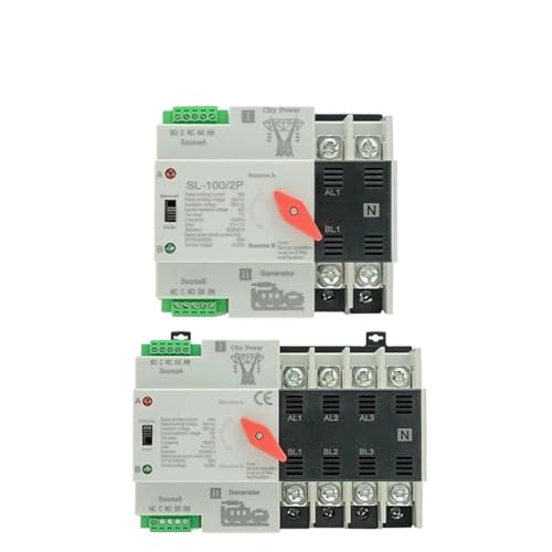 1PCS ATS W2R 2P 3P 4P 100A 220V/110V Mini ATS Generator Moterized automatische Transfer Switch(3P 100A 220V) von BUTPDYPEP
