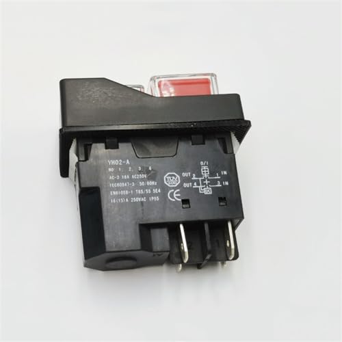 YH02-A 4Pins/5Pins Elektromagnetische Starter Push Button Schalter 16A AC250V IP55 Wasserdichte Maschine Garten Werkzeug Kann KJD17 ersetzen(4 Pins) von BUTPDYPEP