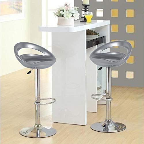 BUTUN Barhocker 2er Set aus ABS-Kunststoff, Höhenverstellbare Barstühle, 360° Drehstuhl, Barstuhl Küche für Patio Bar Wohnzimmer Lobby (Hellgrau) von BUTUN