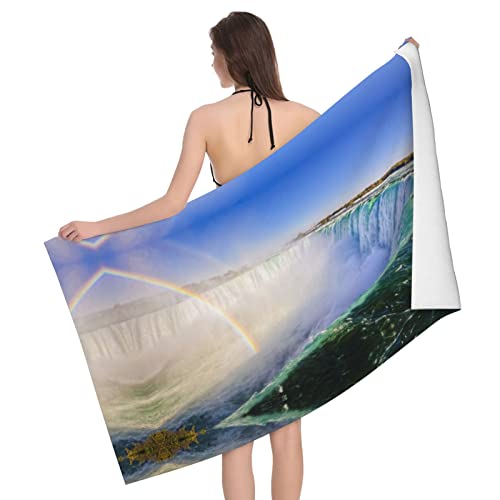 BUULOO Niagara Falls Badetuch, 80 × 130 cm, Mikrofaser, schnelltrocknend, Pool-Handtuch, Badetuch, super Softbeach, Sauna, Strandtuch, Geschenkideen, für Männer und Frauen von BUULOO