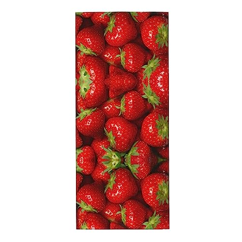 BUULOO Weiches, saugfähiges Handtuch, Motiv: rote Erdbeere, Obst-Handtuch, dekoratives Mehrzweck-Handtuch, für Zuhause, Küche, Schwimmbad, 30,5 x 79,5 cm von BUULOO