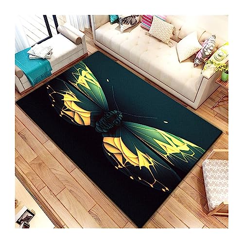 BUUNHI Fußmatte EIN flinker Schmetterling, Küchenmatte, Yogamatte, Türmatte, kleine Teppiche für Schlafzimmer, Raumdekoration Türmatte (Color : 1, Size : 160cm by 230cm) von BUUNHI