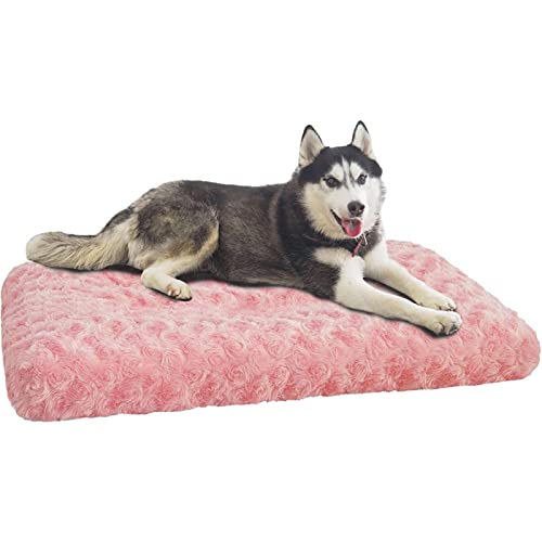 BUUNHI Hundebett Haustier-Schlafmatte, warmes Hundebett, weiche Fleece-Haustierdecke, Katzenstreu für kleine große Hunde Hundematte (Color : Pink, Size : S(60x45x7cm)) von BUUNHI