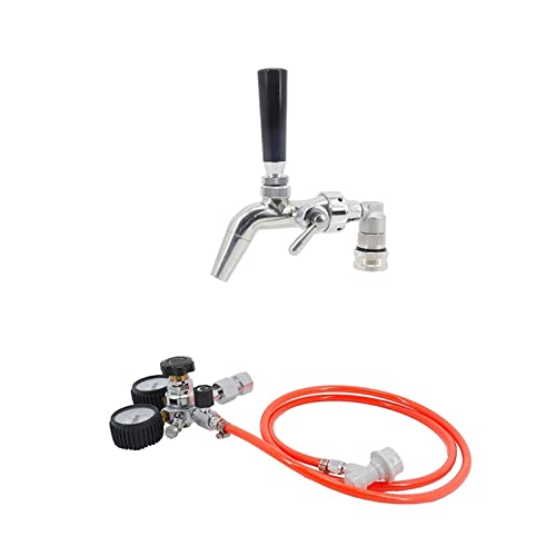 Heimbrausystem Homebrew Kegging Kit Co2-Regler Durchflussregelung Bierzapfhahn Picknickhahn für Ball Lock Corny Keg Bierfass (Color : C-01) von BUUNHI