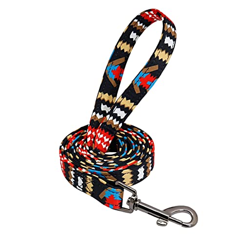 Hundeleine Hundehalsband Nylon Pet Dog ID Tag Halsbänder Gravierte Bedruckte Welpenhalsbandleine Verstellbare Führleine (Color : Red Leash, Size : L) von BUUNHI
