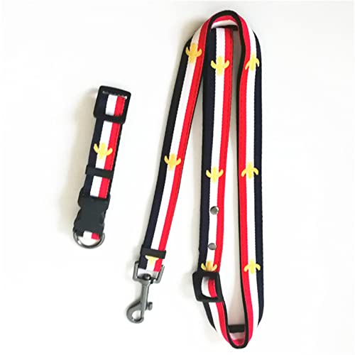 Hundeleine Hundehalsband und Leine Anzug Sicherheitsgurt Haustiergeschirr Verstellbare Führleine (Color : Red Blue White Set, Size : M) von BUUNHI
