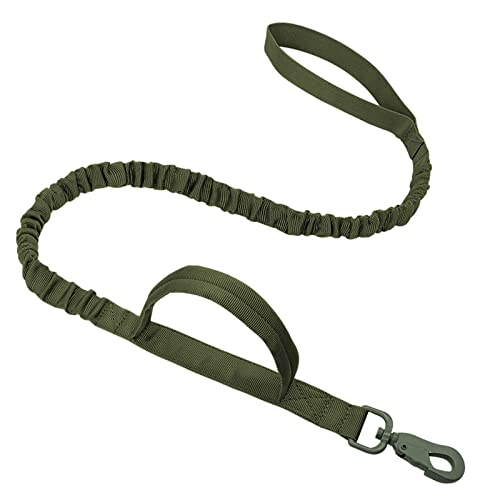 Hundeleine Taktisches Hundehalsband, verstellbares Nylon-Militär-Hundehalsband, Leine für mittelgroße und große Hunde Verstellbare Führleine (Color : Green Leash, Size : M) von BUUNHI