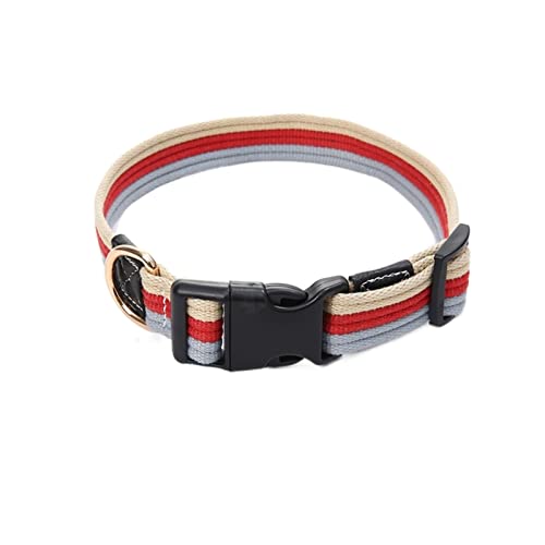 Hundeleine Verstellbares Hundehalsband und Leine-Set Hunde-Tracking-Leine Halsband Small Medium Large Verstellbare Führleine (Color : Red Canvas Collar, Size : L) von BUUNHI