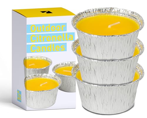 Outdoor Citronella Flammschalen – 3 Stück – Gartenkerzen Farbe Dotter – 4 x 8 cm – 6 h Brenndauer – Partylicht aus Wachs - Made in Europe Outdoor Citronella Flammschalen – 3 Stück – Gartenkerzen Farbe Dotter – 4 x 8 cm – 6 h Brenndauer – Partylicht aus Wachs - Made in Europe von BUUST