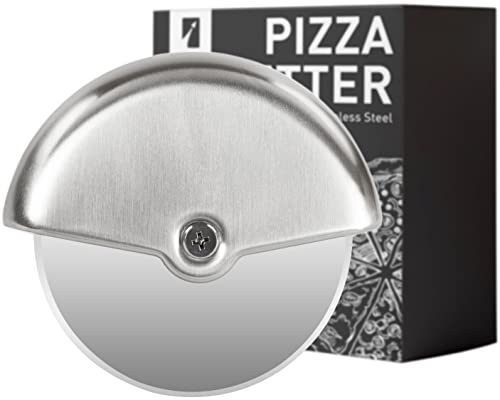 Pizzaroller aus 100% Edelstahl - Pizzaschneider – qualitatives Pizzamesser - Spülmaschinenfest - handlicher Pizzacutter – einfache Bedienung und Reinigung – Flammkuchenschneider von BUUST