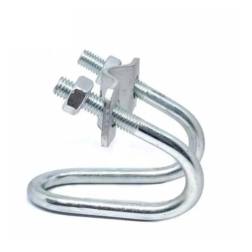 1 STÜCK M8 Verzinkte Doppel-U-förmige Klemme U-förmige Schraube Kreuz U-förmige Schraube Spezialförmige Stahlgerüst Gewächshaus für Rohrbefestigung(32x32mm) von BUUV