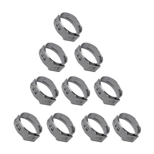 10 Stück Edelstahl Einzel-Ohr-Schlauchschelle O-Clips - leicht zu montieren(14.8-18mm) von BUUV