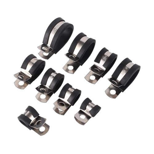 10 Stück Gummierte P-Clips Verdrahtung Schlauchschelle Rohrkabelbefestigung Fix Befestigungselemente Hardware Elektrische Armaturen Wasserrohrhalterung(10mm) von BUUV