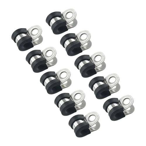 10 Stücke Edelstahl Gummi Ausgekleidet P Clips Schlauch Rohr Klemme Kabel Montage Clip(M24) von BUUV