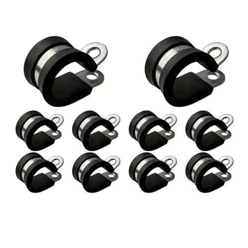 10 stücke Gummi Ausgekleidet P Clips Clamp Kabel Montieren Schlauch Rohr Klemme Edelstahl Befestigung Rohre Kabelbäume Halterung(6mm) von BUUV