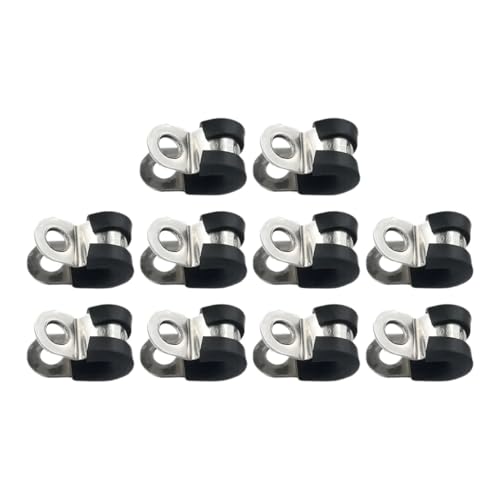 10 stücke Gummi Ausgekleidet P Clips Kabel Montage Schlauch Rohr Klemme Edelstahl Feste Halterung(8mm) von BUUV
