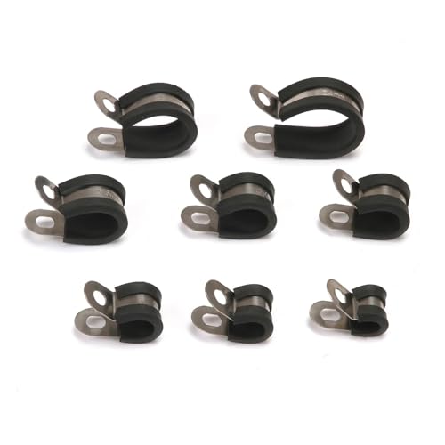 10PCS Gummi Ausgekleidet P Clips Kabel Montage Schlauch Rohr Klemme Befestigung Rohre Edelstahl Hardware Befestigungen(24mm) von BUUV