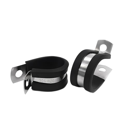 2 Stück R-Typ-Rohrschelle mit Gummiauskleidung, P-Clips, Kabelmontage, Schlauchschelle, feste Schelle, Rohrhalterung(28mm) von BUUV