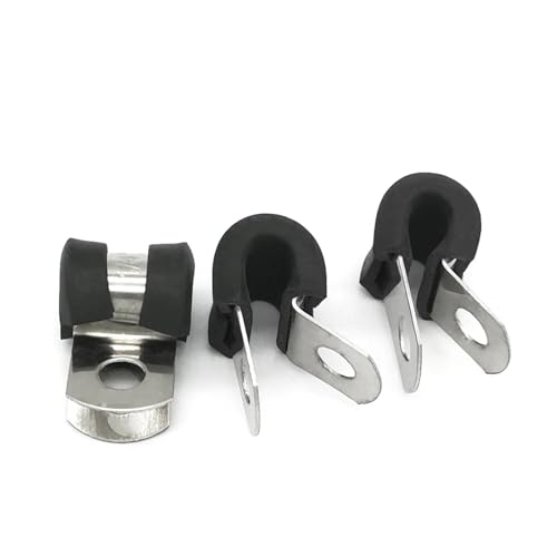 20 Stück 304 Edelstahl Gummi Ausgekleidet R Typ Rohrschelle Kabelmontage Schlauch Feste Klemme Rohrhalterung(48mm) von BUUV