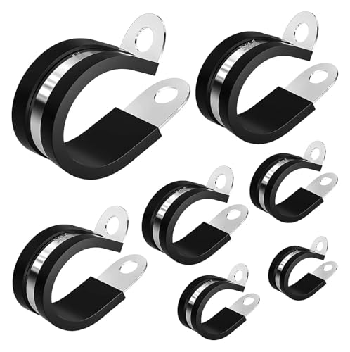 24 STÜCKE Edelstahl Gummi Ausgekleidet P Clips R-typ Kabel Montage Rohr Klemme Schlauch Feste Halterung(10 mm) von BUUV