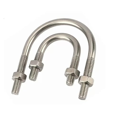 304 Edelstahl U-förmige Schraube Horseback Hoop U-förmige Bolzen Clip Rohr M6/M8/M10/M12 für Rohrbefestigung(M6x14x32-5set) von BUUV