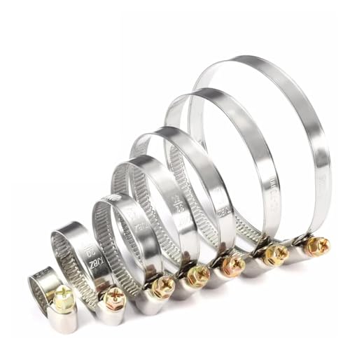5/10 stücke Rohr Klemmen Edelstahl Schlauch Clips Auto Kraftstoff Worm Drive - leicht zu montieren(20-32mm-5pcs) von BUUV