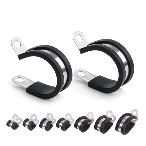 6–60 mm Gummi 304 Edelstahl Kabelklemme Rohr Metall gepolstert isoliert R-Form Draht Kabel Installation feste Halterung Klemmen(M40 (2pcs)) von BUUV