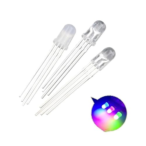 BUUV 20/100 Stücke 4pin 5mm RGB Led-diode Licht Lampe Tricolor Runde Gemeinsame Kathode/Anode LED F5 Leuchtdiode Rot Grün Blau(100PCS Diffused C) von BUUV