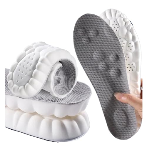 BUUV 4D Massage Schuhe Einlegesohlen Super Weiche Latex Sport Einlegesohle for Füße Laufen Korb Schuhsohle Arch Support Orthopädische Einsätze Unisex(Grey Upgrade,47-48(290mm)) von BUUV