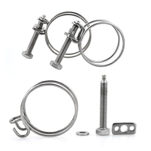 Doppeldraht-Kehlring 304 Edelstahl-Rohrschlauchklemme Starke Clipeinstellung Feste UPVC-Befestigung Gummi-Belüftungsrohr - leicht zu montieren(65x3(1pcs)) von BUUV