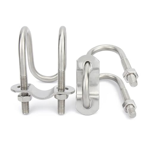 Doppelte U-förmige Klemme aus Edelstahl 304, Schraube, Kreuz-U-förmige, speziell geformte Rohrschnalle for Aquakultur für Rohrbefestigung(M8-20x60mm) von BUUV