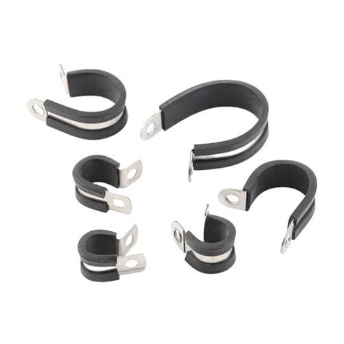 Gummierte P-Clips, Verdrahtung, Schlauchschelle, Rohrkabelmontage, Befestigungselemente, Hardware, elektrische Armaturen, R-Typ-Gummikabelbefestigung(Diameter 22mm) von BUUV