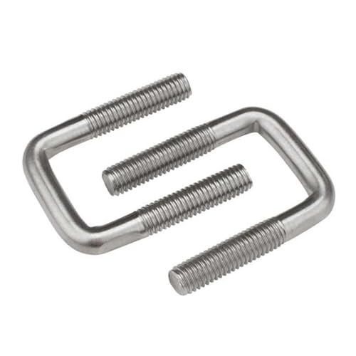 M6/M8/M10 304 Edelstahl U-Bolzen Rechtwinklige Schraube Vierkantschraube Bolzenclip Klemmschraube Rohrclip Rohrclip U-Klemme für Rohrbefestigung(M6x25x50-2pcs) von BUUV