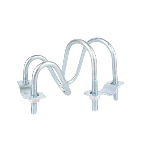 M8 Verzinkte Doppelrohrschelle U-förmige Schraube Querbolzen Stahlrohrverbinder Gerüstbefestigungsschelle Querrohrroll für Rohrbefestigung(20x50mm) von BUUV