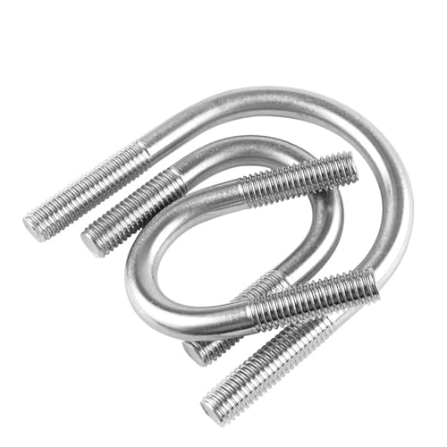 M8 metrische U-Bolzen aus Edelstahl 316, runde gebogene U-Bolzen, U-Klemmschrauben für Rohrbefestigung(M8X140mm-2pcs) von BUUV