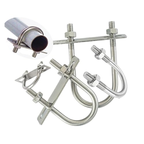 U-Bolzen M6/M8 304 Edelstahl Filet U-Clip mit Prallmutter Kombination U-förmige Schnalle Schraube Rohrschelle für Rohrbefestigung(M8x57x84mm-1set) von BUUV
