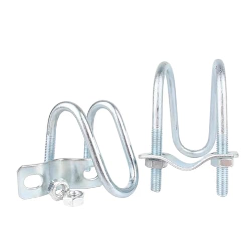 U-Bolzen M8 Verzinkt Doppel-U-Kreuzrohr Rohrschelle Schraubverbinder Gerüstbefestigung Kreuzschelle für Rohrbefestigung(M8x25x50mm) von BUUV