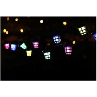 Led Partylichterkette Laterne mit 20 LEDs 5m + 5m Zuleitung Netzanschluss Außen/Innen Lichterkette für Garten, Balkon, Patio, Deko - Technik@all von TECHNIK@ALL