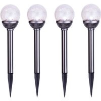 Technik@all - buvtec LED-Solar-Steckleuchten, Crakleglas, 4er Set von TECHNIK@ALL