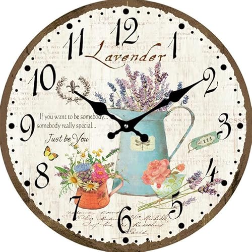 BUVU VM14AV006 Glass Wall Clocks, Lavender von BUVU